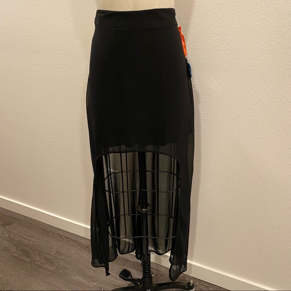 New L’amour Nanette Lepore high low sheer skirt